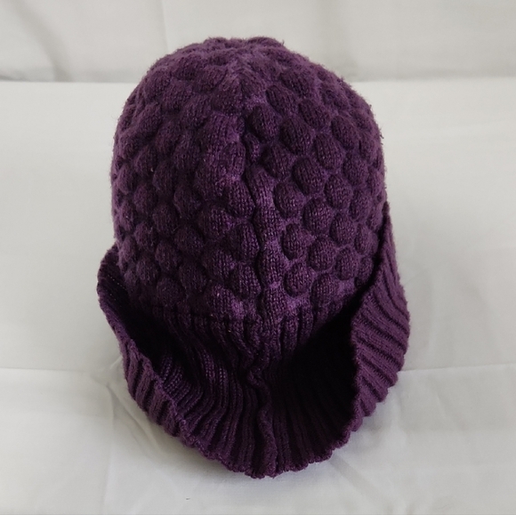 Vintage The North Face Deep Purple Knit Brim Beanie Womens OS - Picture 5 of 13